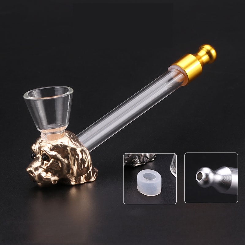 Futeng FT-01539 Smoking Pipe&Accessories Portable clear glass smoking pipe pupply head weed pipe for smoking accessories wholesa