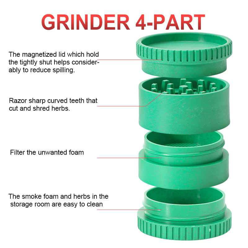 Futeng FT-09861 Herb Grinder Biodegradable plastic spice dry herb grinder 55mm weed grinder wholesale