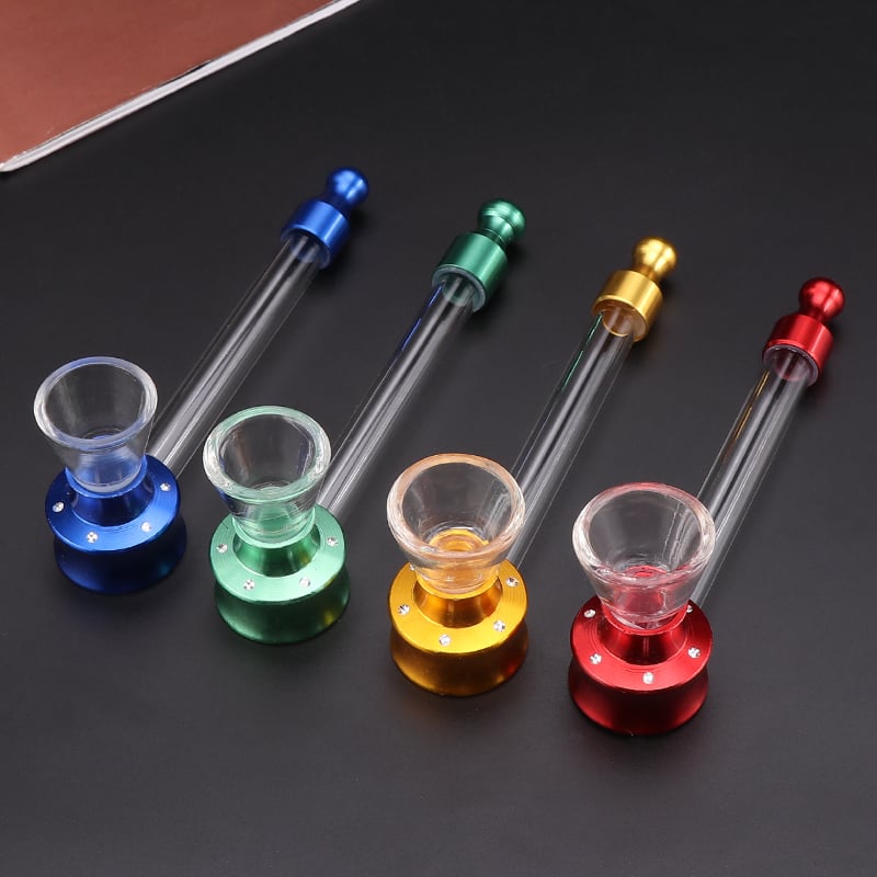 Futeng  FT-06430 Smoking Pipe&Accessories Aluminum glass smoking pipe weed pipe wholesale