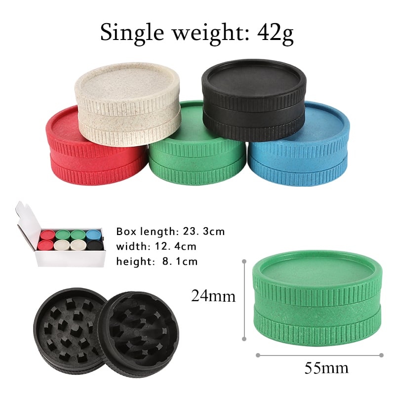 Futeng  FT-03109 Herb Grinder Plastic herb grinder 2 layers biodegradable grinders for weed wholesale