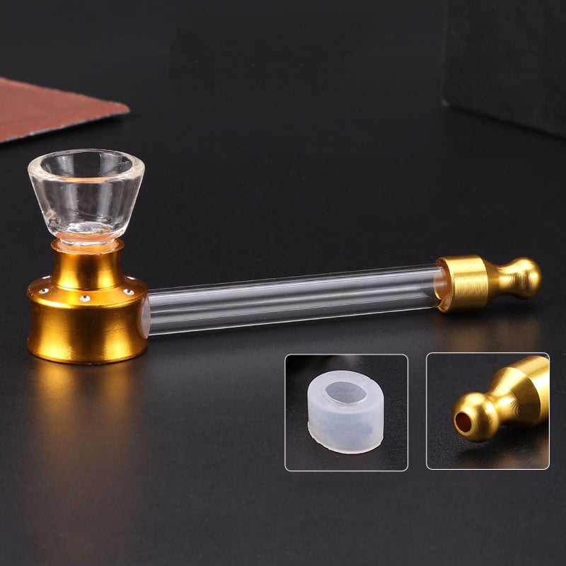 Futeng  FT-06430 Smoking Pipe&Accessories Aluminum glass smoking pipe weed pipe wholesale