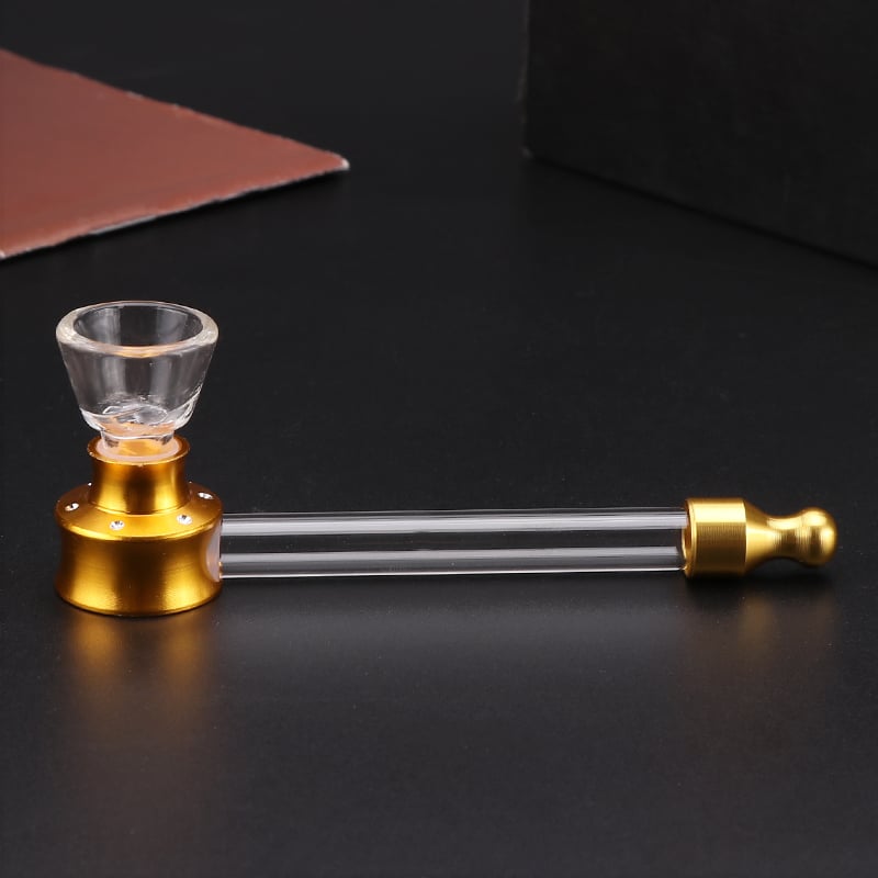 Futeng  FT-06430 Smoking Pipe&Accessories Aluminum glass smoking pipe weed pipe wholesale