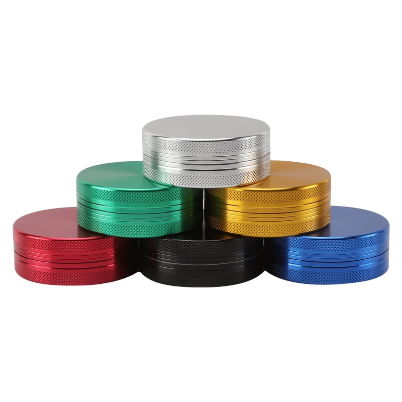 Futeng FT-04585 Herb Grinder 55mm Aluminum Herb Grinder 2 layers plain metal grinder for weed wholesale