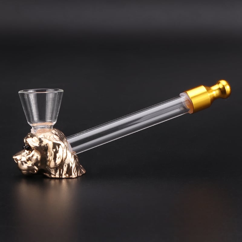 Futeng FT-01539 Smoking Pipe&Accessories Portable clear glass smoking pipe pupply head weed pipe for smoking accessories wholesa