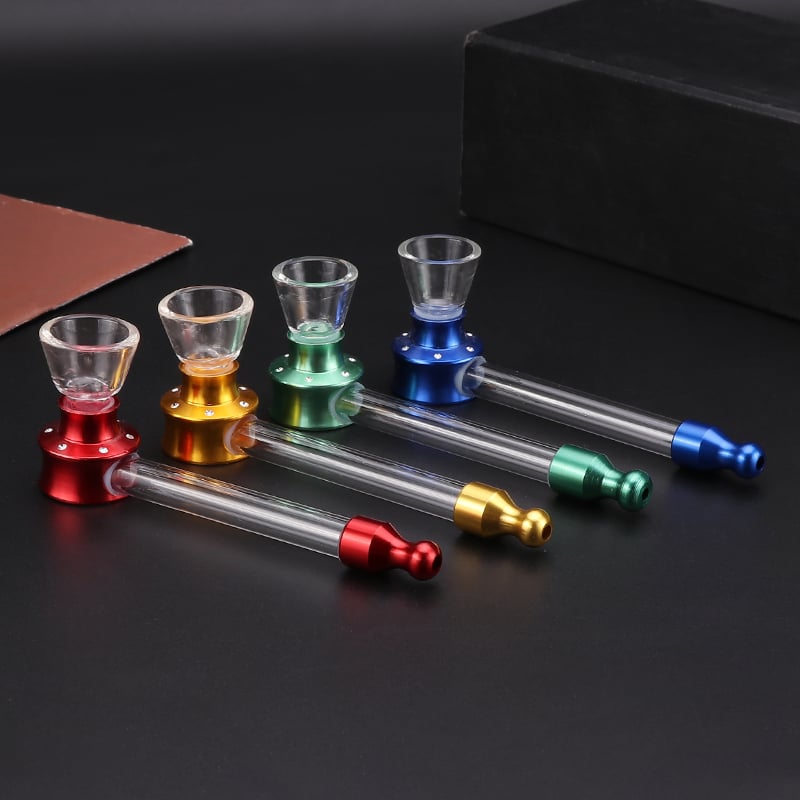 Futeng  FT-06430 Smoking Pipe&Accessories Aluminum glass smoking pipe weed pipe wholesale