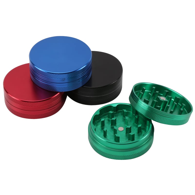 Futeng FT-04585 Herb Grinder 55mm Aluminum Herb Grinder 2 layers plain metal grinder for weed wholesale