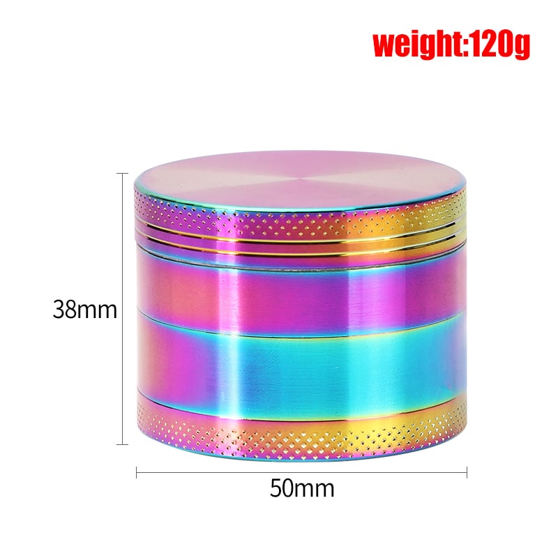 Futeng FT-05574 Herb Grinder 50mm zinc alloy 4 layers rainbow herb grinder 2.5 inch wholesale