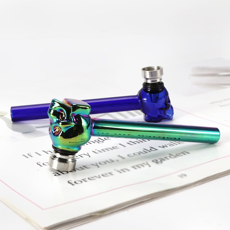 Futeng FT-09515 Smoking Pipe&Accessories Glass smoking pipe skull shape weed pipe whole sale