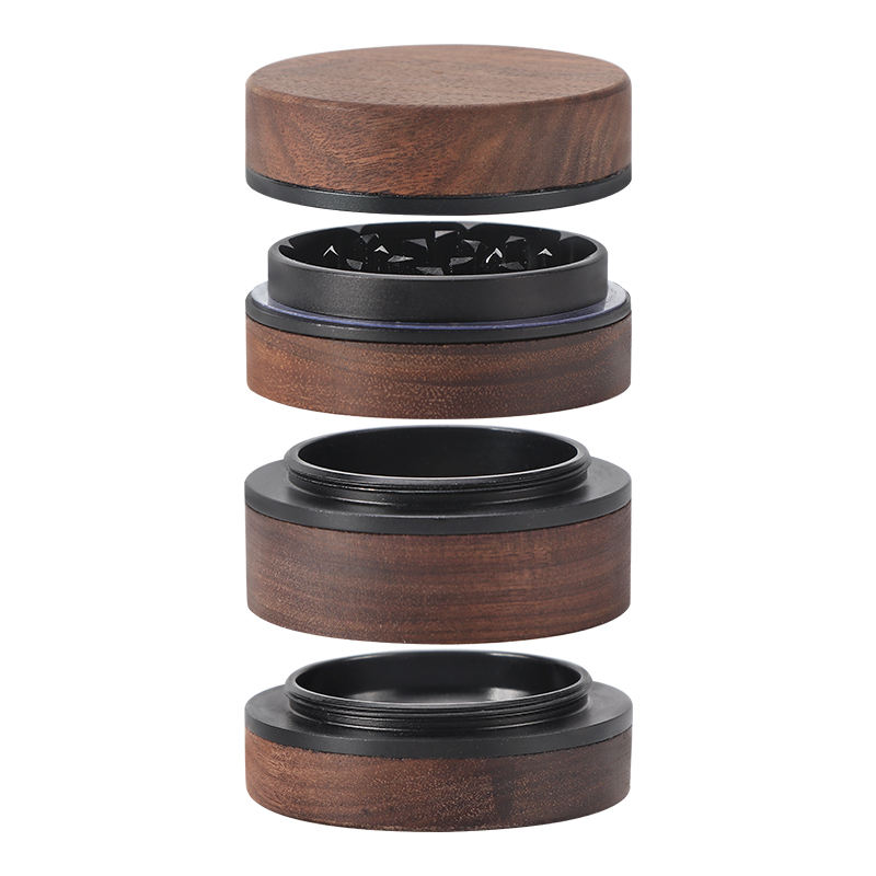 Futeng FT-10975 Herb Grinder New arrival 63mm custom wood dry herb grinder 2.5 inch wholesale wooden spice crusher 4 layer woode