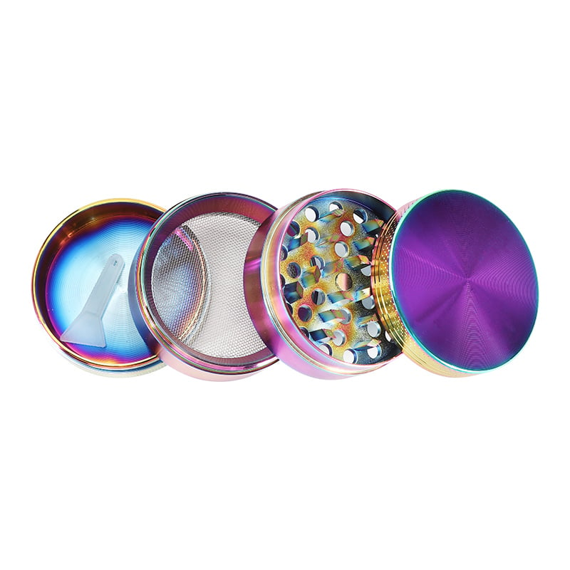 Futeng FT-05574 Herb Grinder 50mm zinc alloy 4 layers rainbow herb grinder 2.5 inch wholesale