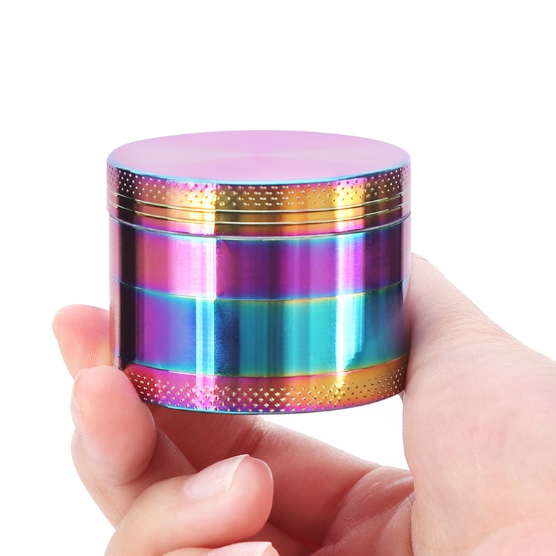 Futeng FT-05574 Herb Grinder 50mm zinc alloy 4 layers rainbow herb grinder 2.5 inch wholesale