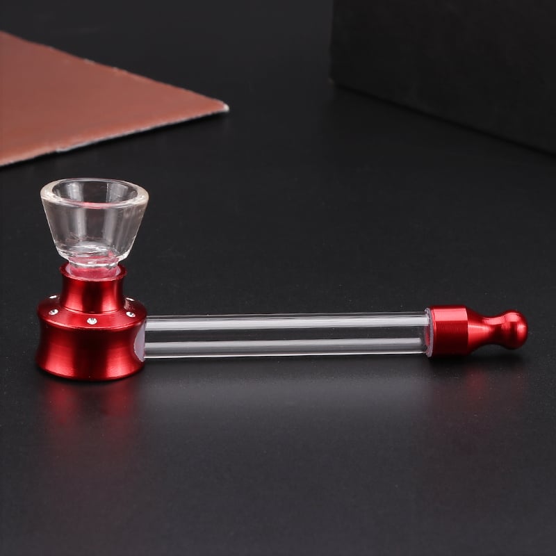 Futeng  FT-06430 Smoking Pipe&Accessories Aluminum glass smoking pipe weed pipe wholesale