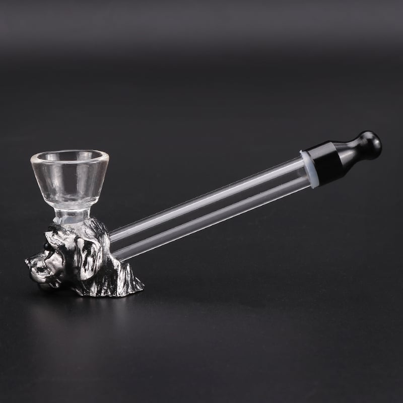 Futeng FT-01539 Smoking Pipe&Accessories Portable clear glass smoking pipe pupply head weed pipe for smoking accessories wholesa