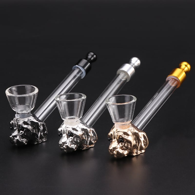 Futeng FT-01539 Smoking Pipe&Accessories Portable clear glass smoking pipe pupply head weed pipe for smoking accessories wholesa