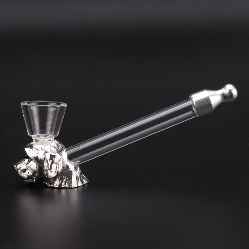 Futeng FT-01539 Smoking Pipe&Accessories Portable clear glass smoking pipe pupply head weed pipe for smoking accessories wholesa